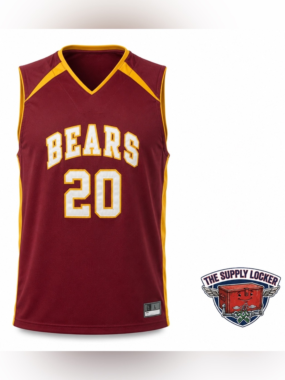 Nike Team Bears #20 Basketball Jersey Mens Large Maroon Gold Athletic